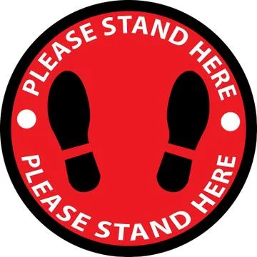 Stand here,keep distance Stock Illustration