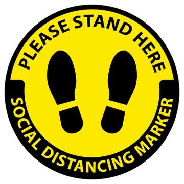 Stand here,keep distance Stock Illustration