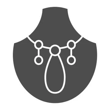 Stand for jewelry with necklace solid icon. Mannequin with accessories vector Illustrazione stock