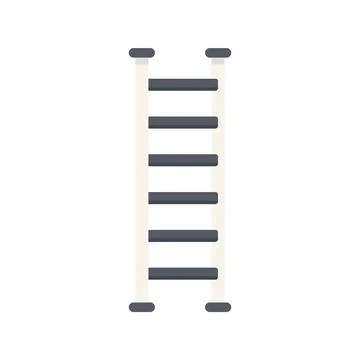 Stand ladder icon flat vector. Step construction Illustrazione stock
