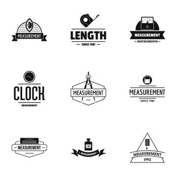 Stand logo set, simple style 스톡 일러스트