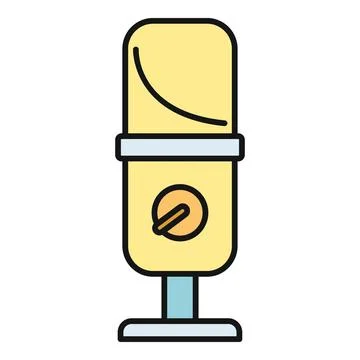 Stand microphone icon for broadcasting and podcasting Illustrazione stock