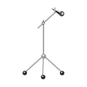 Stand with a microphone on a white background Stock Illustration