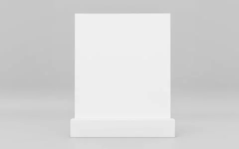 Stand up mock up blank empty card with plastic stand with space for your content Stock Illustration