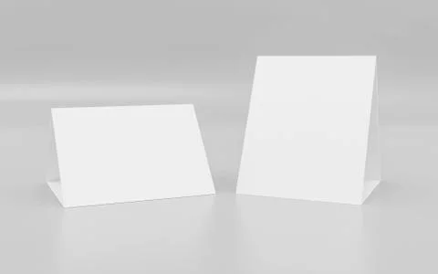 Stand up mock up blank empty cardboard folded with space for your content 3d Stock Illustration