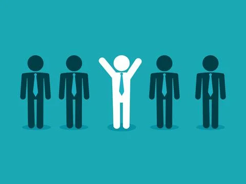 Stand out from the crowd and different creative ideas vector Stock Illustration