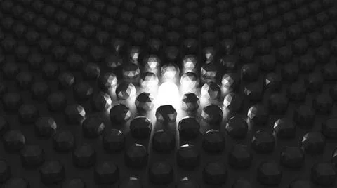 Stand Out from The Crowd and Different Creative Idea Concepts 3D Rendered Illustrazione stock