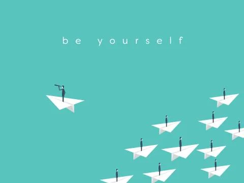 Stand out from the crowd, be yourself business concept. Symbol of vision, talent Stock Illustration