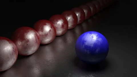 Stand out from the crowd blue rock concept Stock Illustration