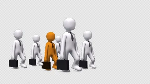 Stand out from the crowd concept illustration Stock Footage 305395928