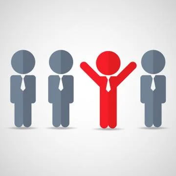 Stand out from the crowd concept. Positivity is a little thing that makes Stock Illustration