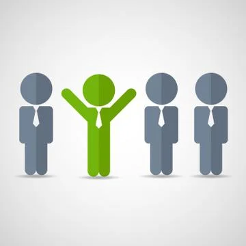 Stand out from the crowd concept. Positivity is a little thing that makes Stock Illustration