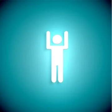 Stand out from the crowd glowing man with raised hand, vector illustration Illustrazione stock