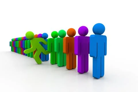 Stand Out From The Crowd Stock Illustration