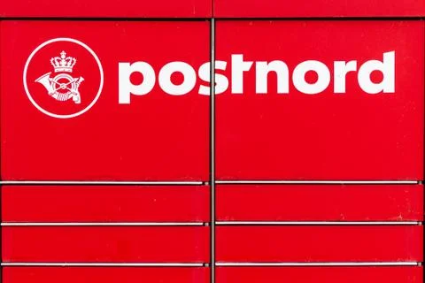 A stand of Package boxes by Post Nord Stock Photos