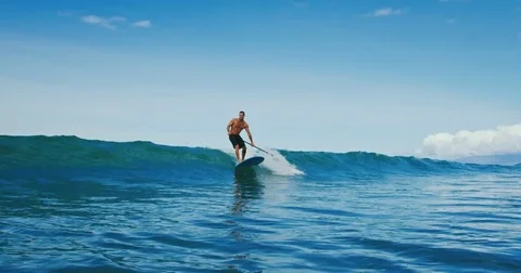 Stand Up Padddle Surfing Stock Footage 81539751