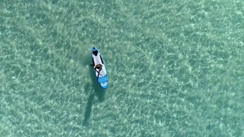 Stand up Paddle Board Aerial Video stock 84084538