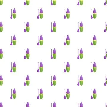 Stand up paddle board and paddle seamless pattern Stock Illustration