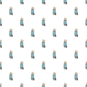 Stand up paddle board and paddle seamless pattern Stock Illustration
