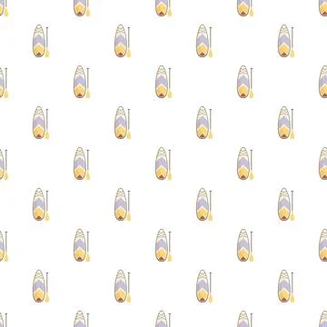 Stand up paddle board and paddle seamless pattern Stock Illustration