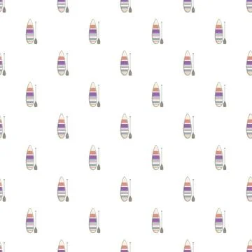 Stand up paddle board and paddle seamless pattern Stock Illustration