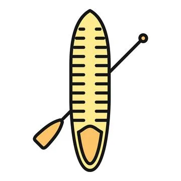 Stand up paddle board and paddle icon Stock Illustration