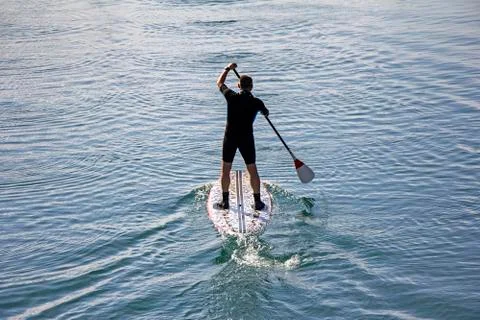 Stand up paddle boarder Stock Photos