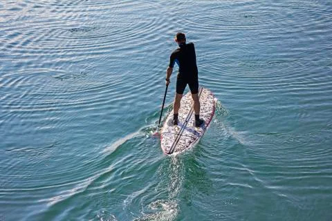 Stand up paddle boarder Foto stock
