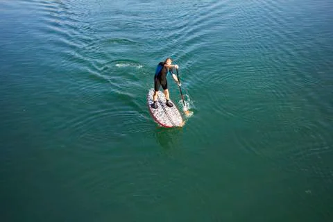 Stand up paddle boarder Stock Photos