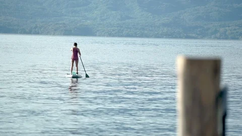Stand Up Paddle Boarding Stock Footage 121389053