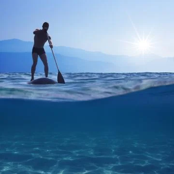 Stand up paddle boarding Stock-Fotos