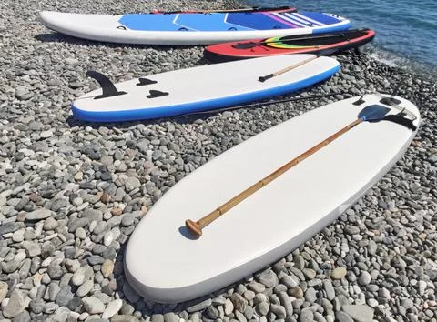Stand up paddle boards Fotos Stock