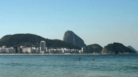 Stand Up Paddle at Copacabana Beach Stock Footage 40970325