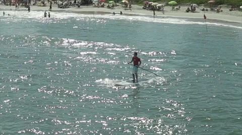 Stand Up Paddle Stock Footage 42071240