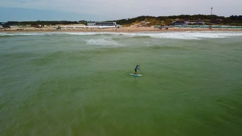 Stand up Paddle in Mar del Plata - Argentina 動画素材 167190724