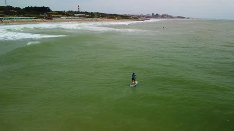 Stand up Paddle in Mar del Plata - Argentina 動画素材 167190725