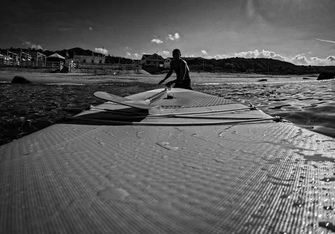 Stand up paddle: ready to go Stock Photos