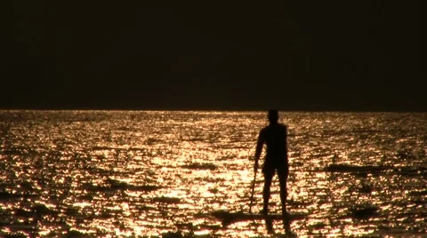 Stand up paddle silhouette 動画素材 1083439