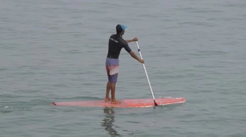 Stand up paddle surfer Stock-Footage 63510686