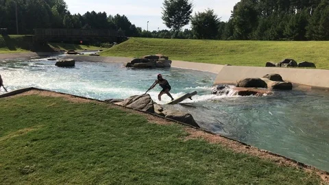 Stand UP Paddle Surfing  Stock Footage 93149888