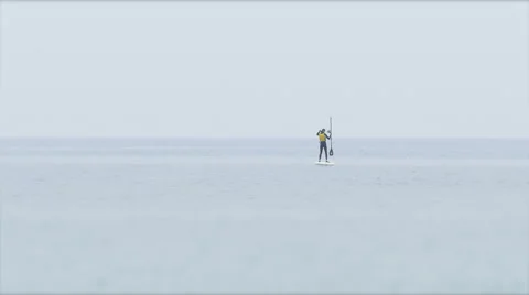 Stand up Paddling in Barcelona 스톡 동영상 60700991