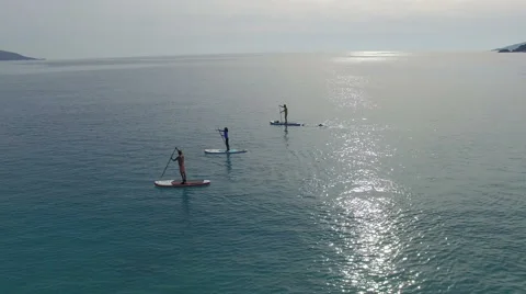 Stand Up Paddling Stock Footage 61807254