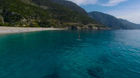 Stand Up Paddling Stock Footage 61868740