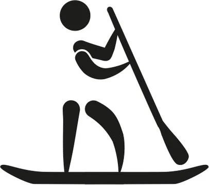 Stand up paddling icon Stock Illustration