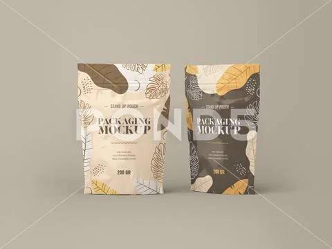 Stand Up Pouch Mockup Set Plantilla PSD
