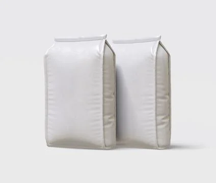 Stand Pouch packaging white color and craft paper or cartoon realistic textu Stock-Illustration