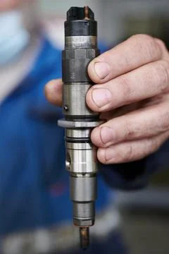 At the stand, the process of checking the operability and wear, the operation Stock Photos