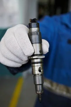 At the stand, the process of checking the operability and wear, the operation Stock Photos