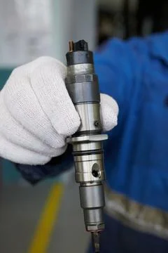 At the stand, the process of checking the operability and wear, the operation Stock Photos