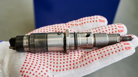 At the stand, the process of checking the operability and wear, the operation Stock Photos